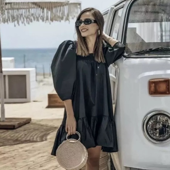 H&M Conscious Puff-Sleeved Cotton Dress - Picture 12 of 14